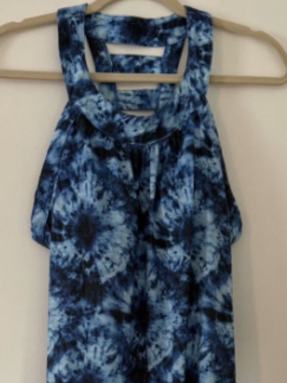 ZeroXposur Women’s Racerback Tank Built-In Bra Tie-Dye Blue/Black Size S